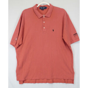 Ralph Lauren Polo Golf Harvey Penick AJGA Men XL Coral Black Pony Short Sleeve